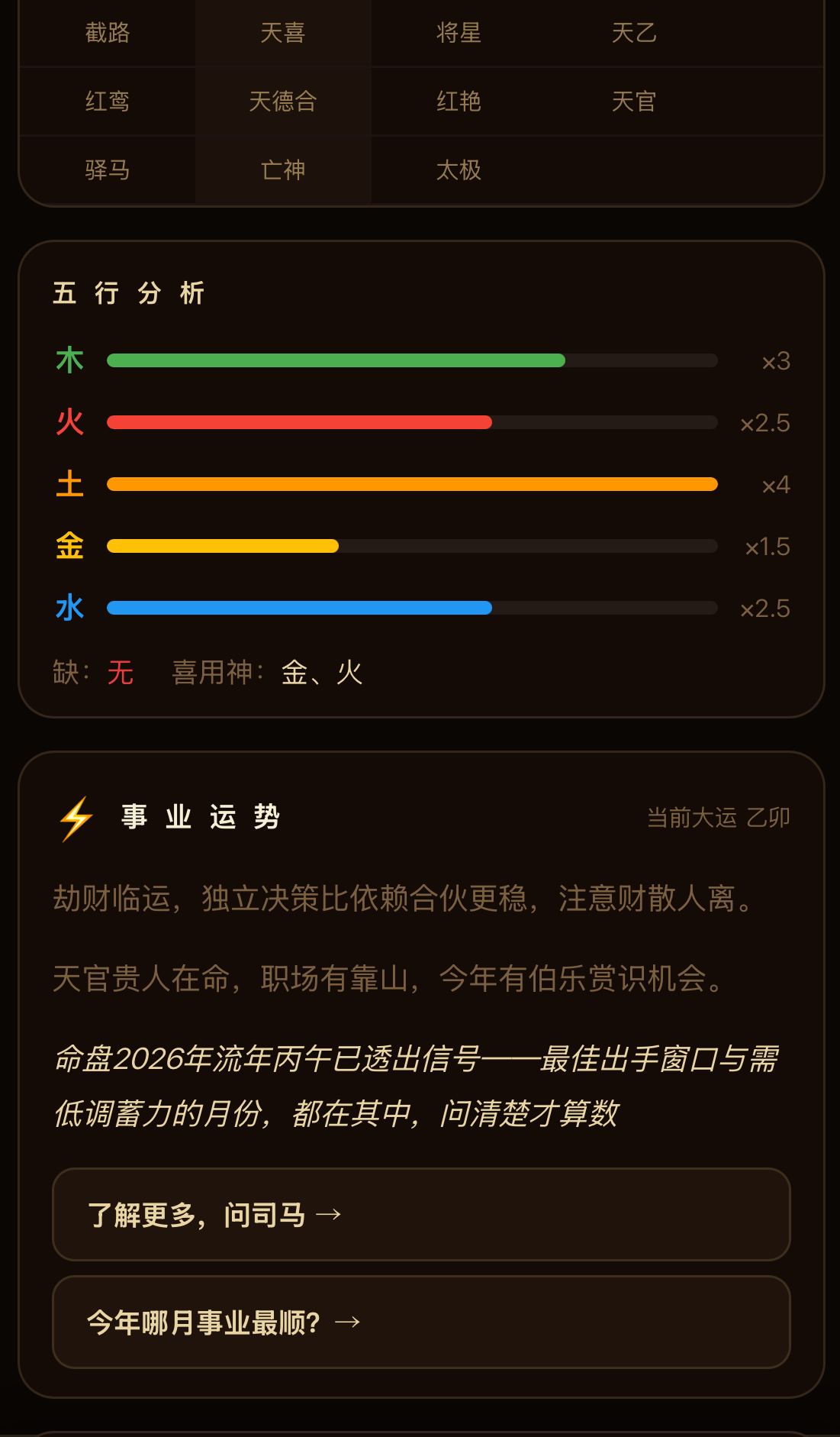 五行事业